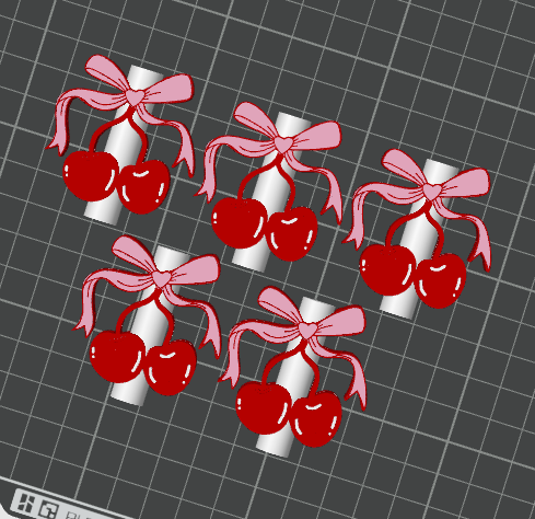 CHERRY BOW STRAW TOPPERS