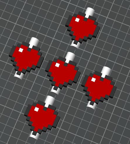MINECRAFT HEART STRAW TOPPERS