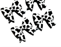 COW PRINT BOW STRAW TOPPERS